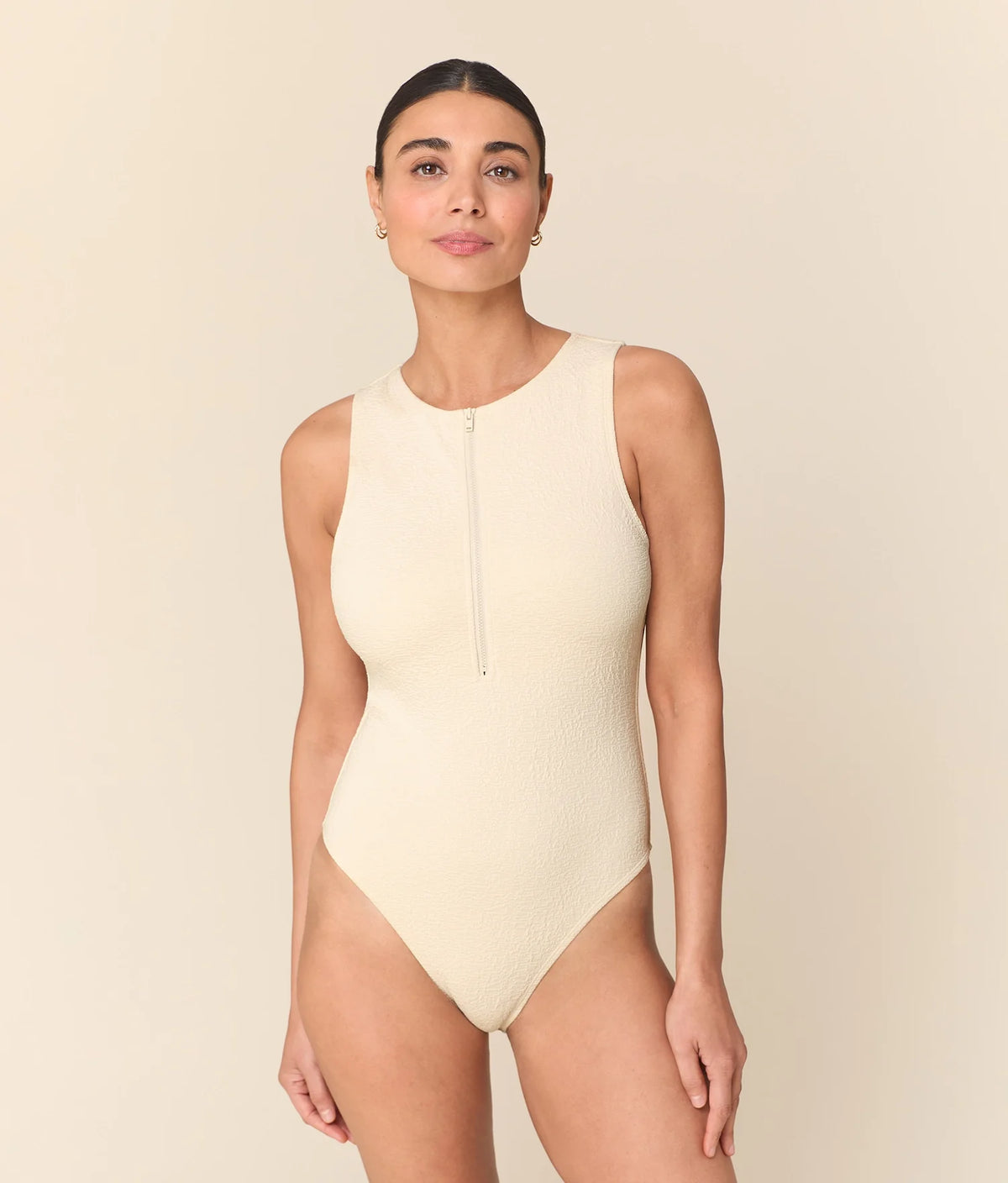 The Pescadero One Piece - Crinkle - Gardenia - Long Torso