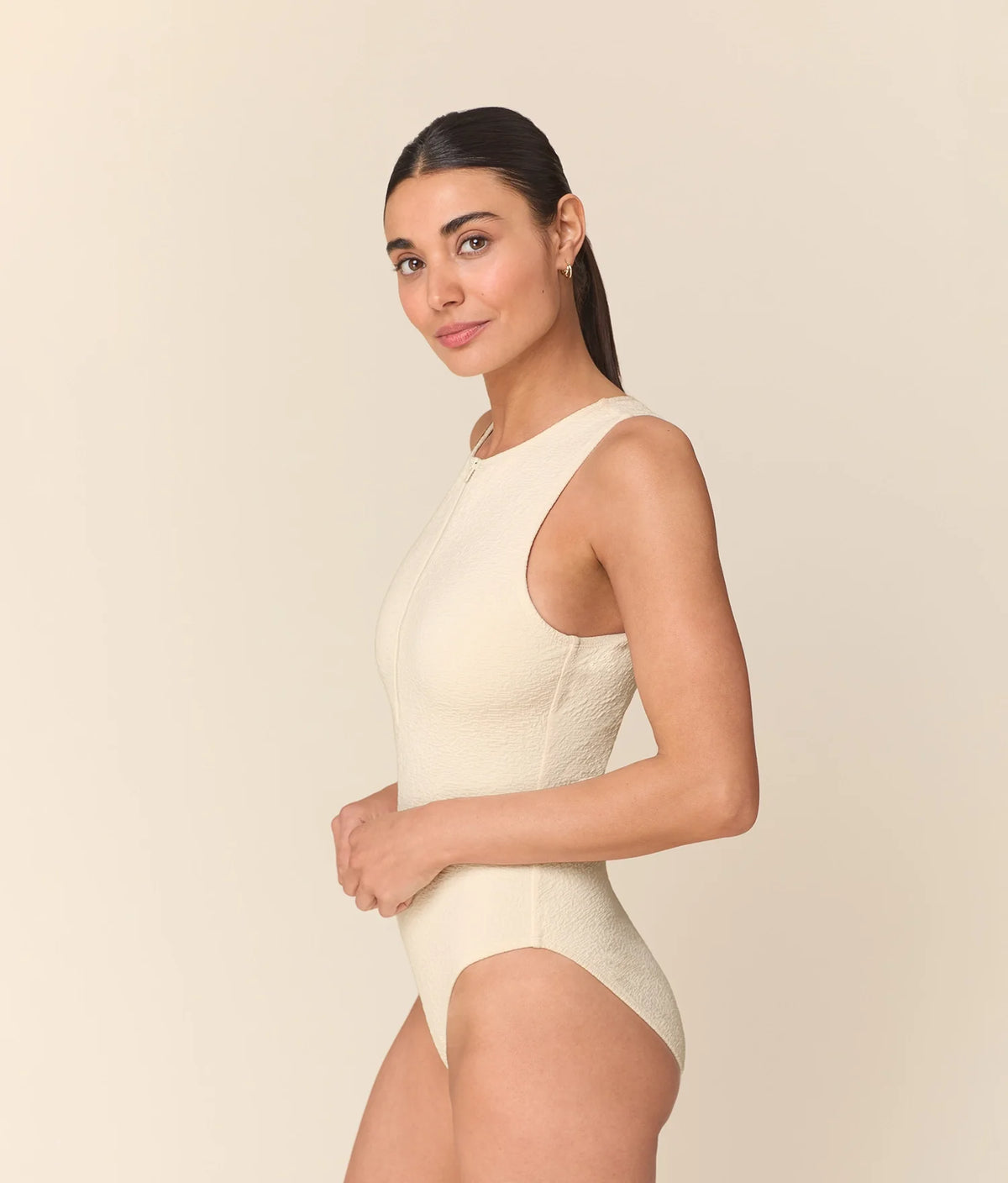 The Pescadero One Piece - Crinkle - Gardenia - Long Torso