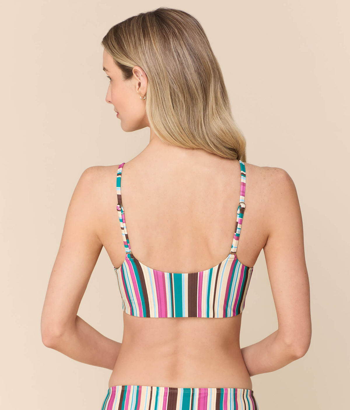 The Maui Bikini Top - Eco Nylon - Retro Stripe