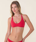The Valencia Bikini Top - Flat - Cherry Red