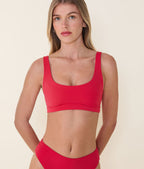 The Ventura Bikini Top - Flat - Cherry Red