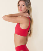 The Ventura Bikini Top - Flat - Cherry Red