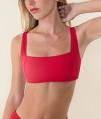 The Havana Bikini Top - Flat - Cherry Red