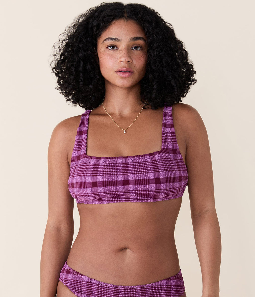 The Rye Bikini Top - Plaid - Crocus Plaid
