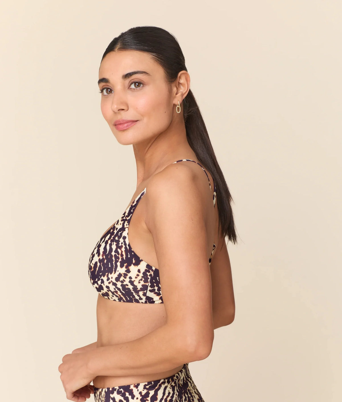 The Essex Bikini Top - Eco Nylon - Spotted Leopard