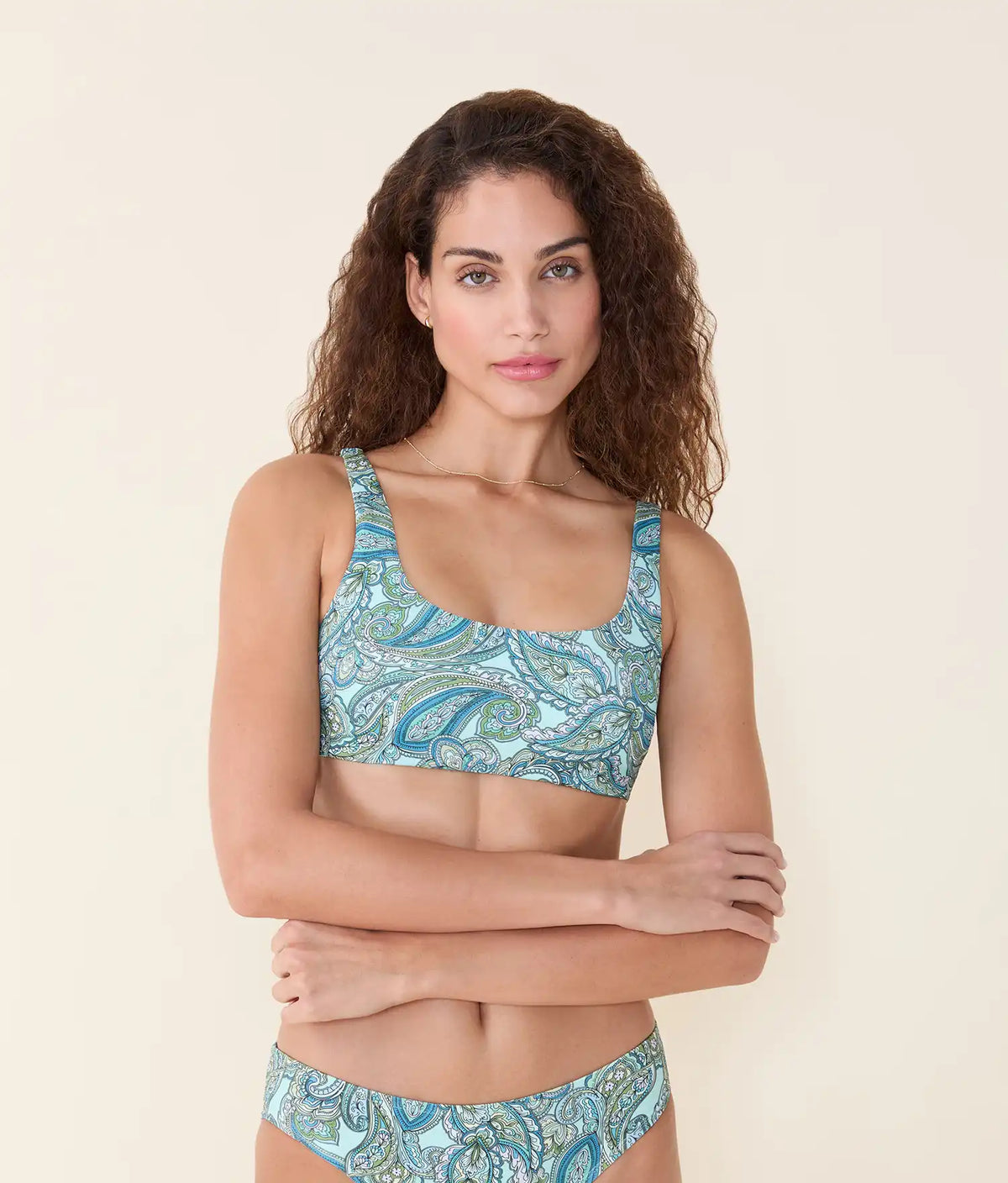 The Devon Bikini Top - Eco Nylon - Poolside Paisley