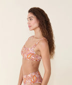 The Sahara Bikini Top - Eco Nylon - Sunset Paisley