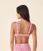 The Dorset Bikini Top - Garden Jacquard - Peachy