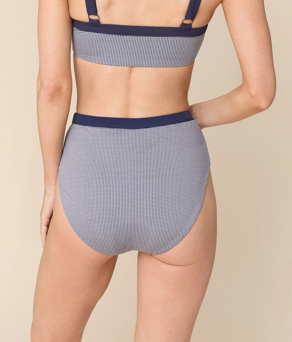 The Davenport Bikini Bottom - Micro Gingham - Juniper