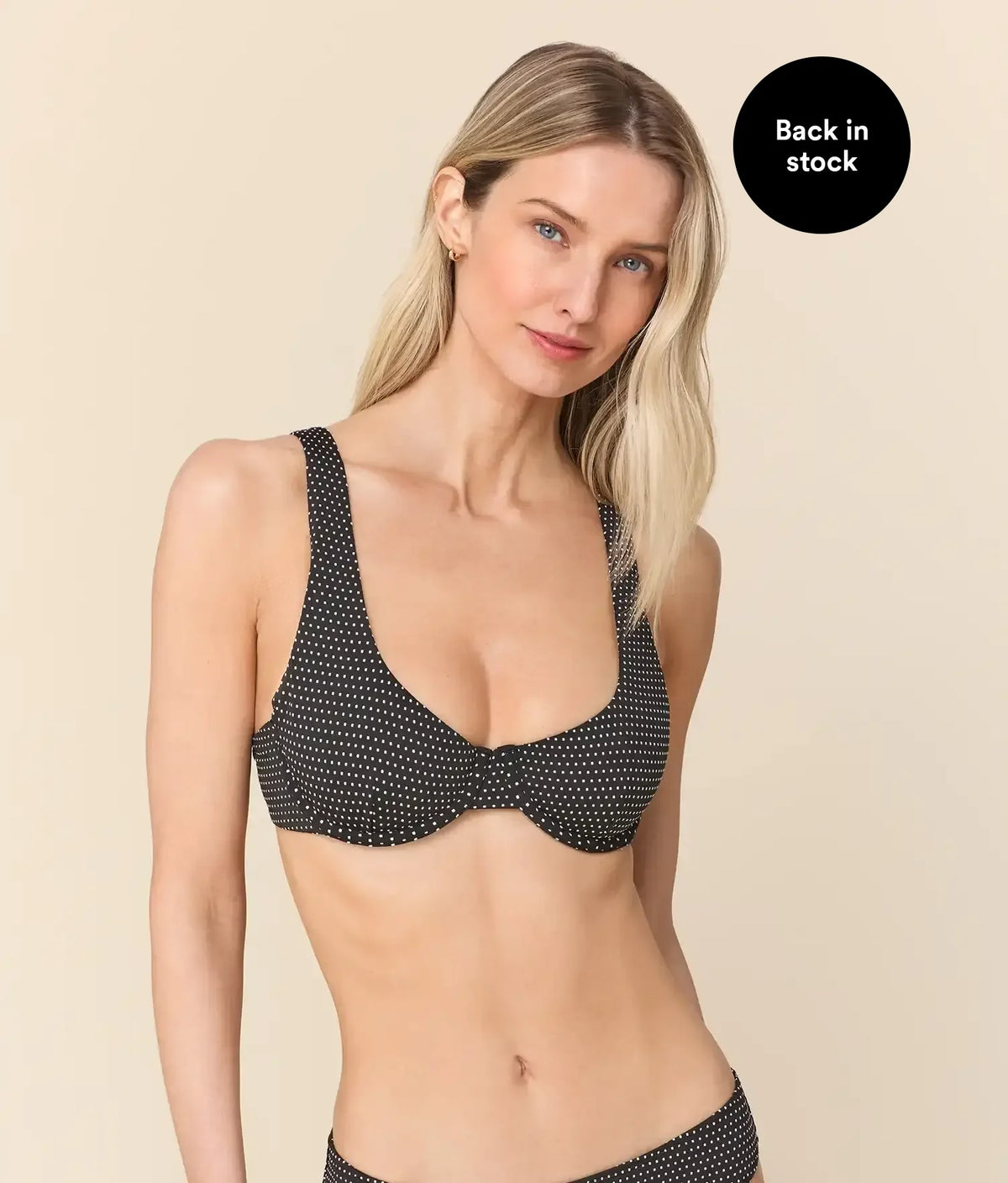 The Verda Bikini Top - Polka Dot - Black Dot
