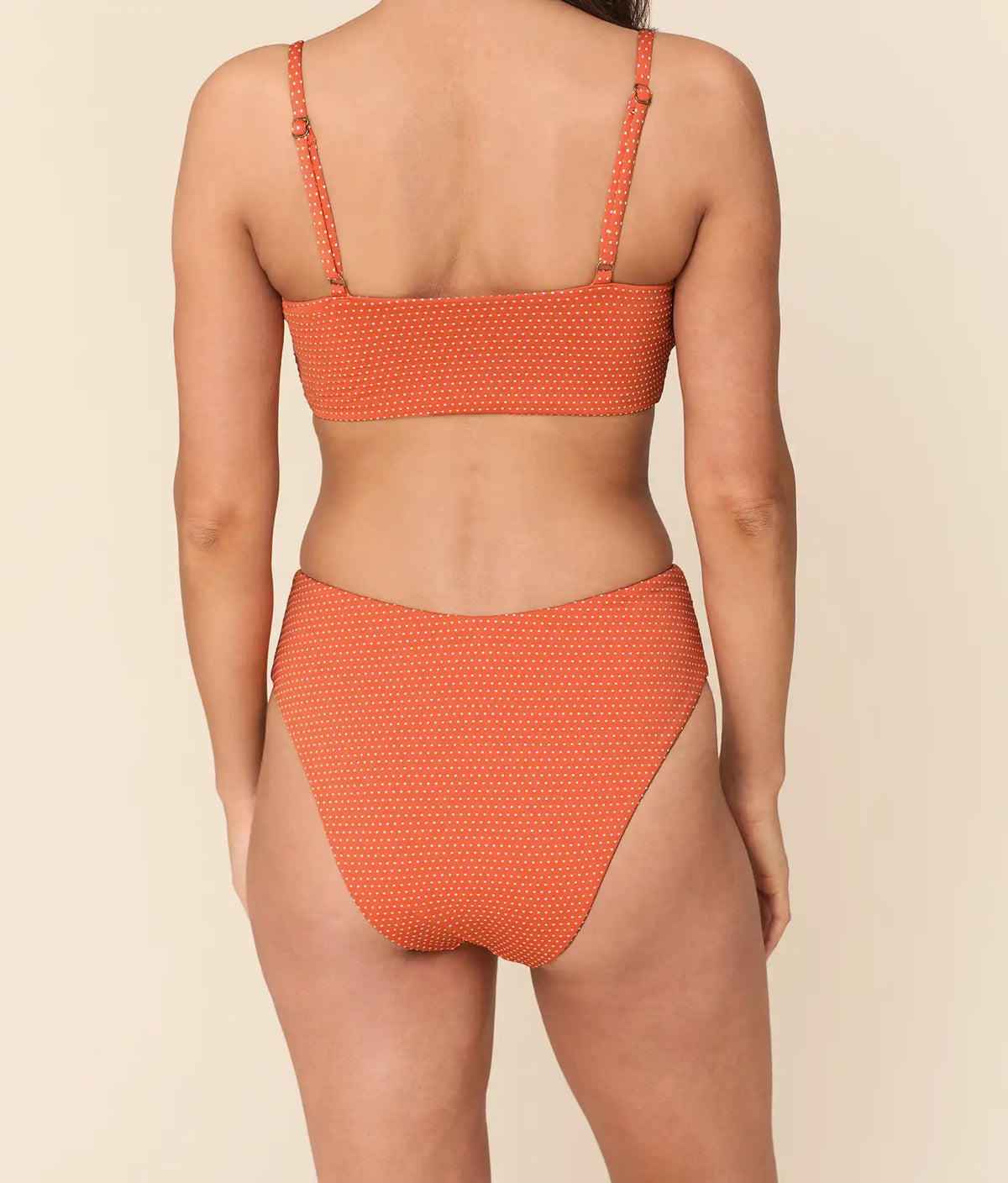 The 90s High Waist Bikini Bottom - Polka Dot - Marmalade