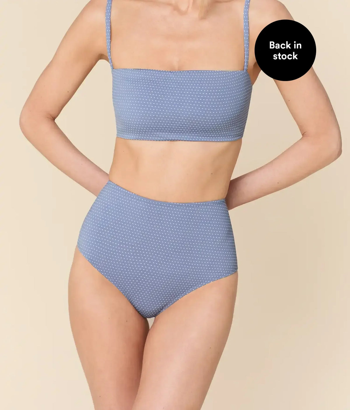The High Waist Bikini Bottom - Polka Dot - Wisteria