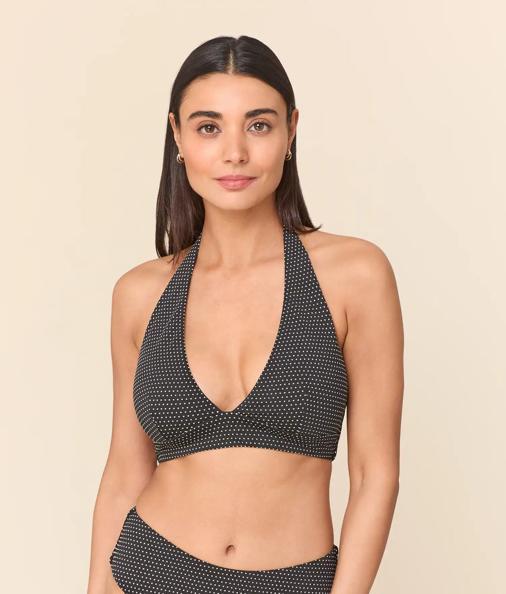 The Majorca Bikini Top - Polka Dot - Black Dot