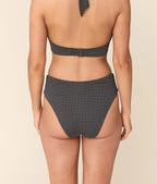 The 90s High Waist Bikini Bottom - Polka Dot - Black Dot