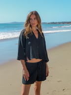 Aura Drawstring Shorts - Black