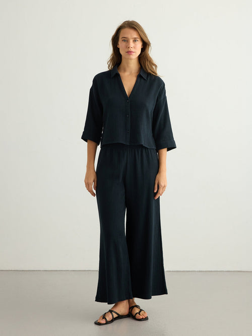 Aura Palazzo Pants - Black