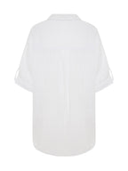 Kaya Oversized Shirt Dress - White