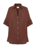 Kaya Oversized Shirt Dress - Terracotta