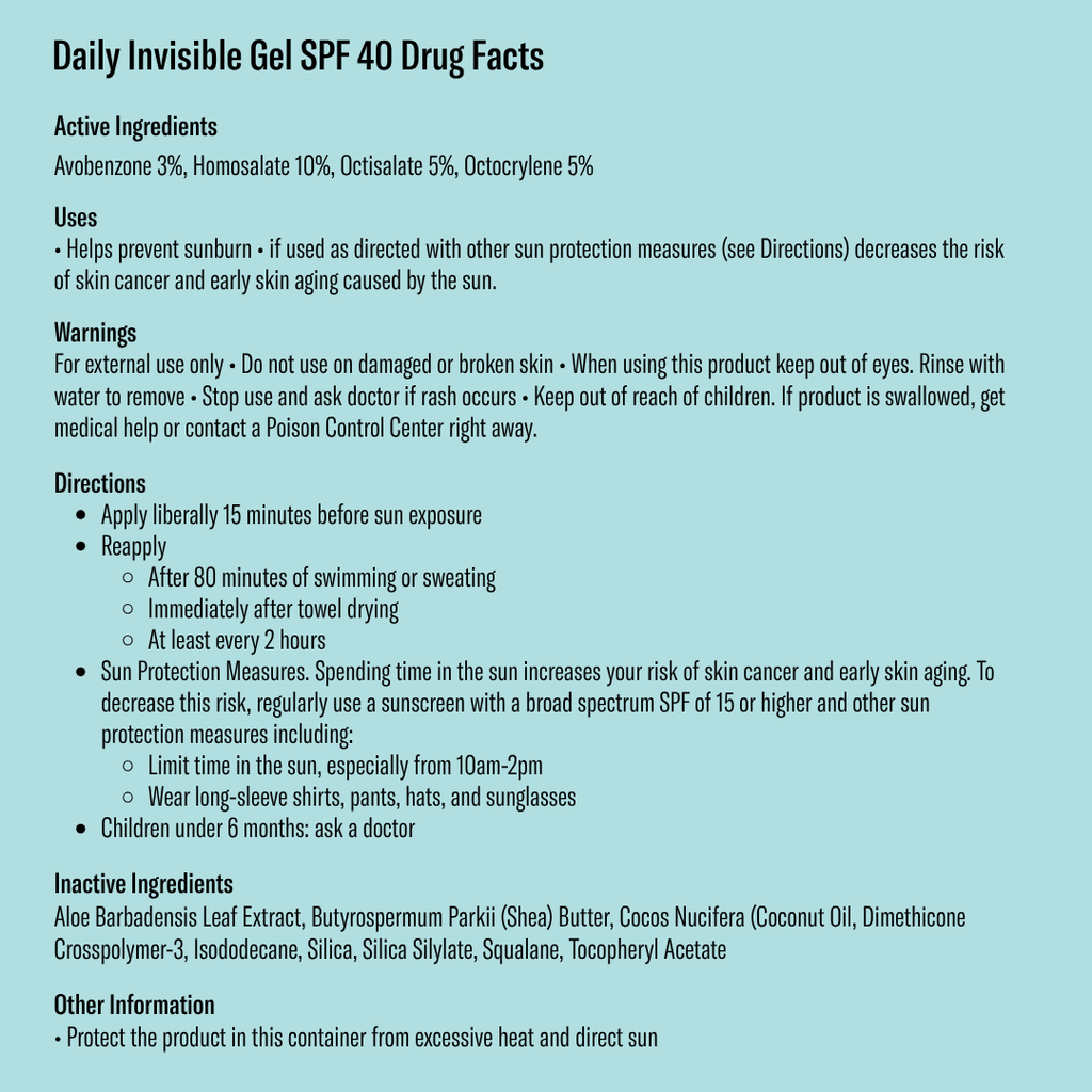 Daily Invisible Gel SPF 40 Sunscreen