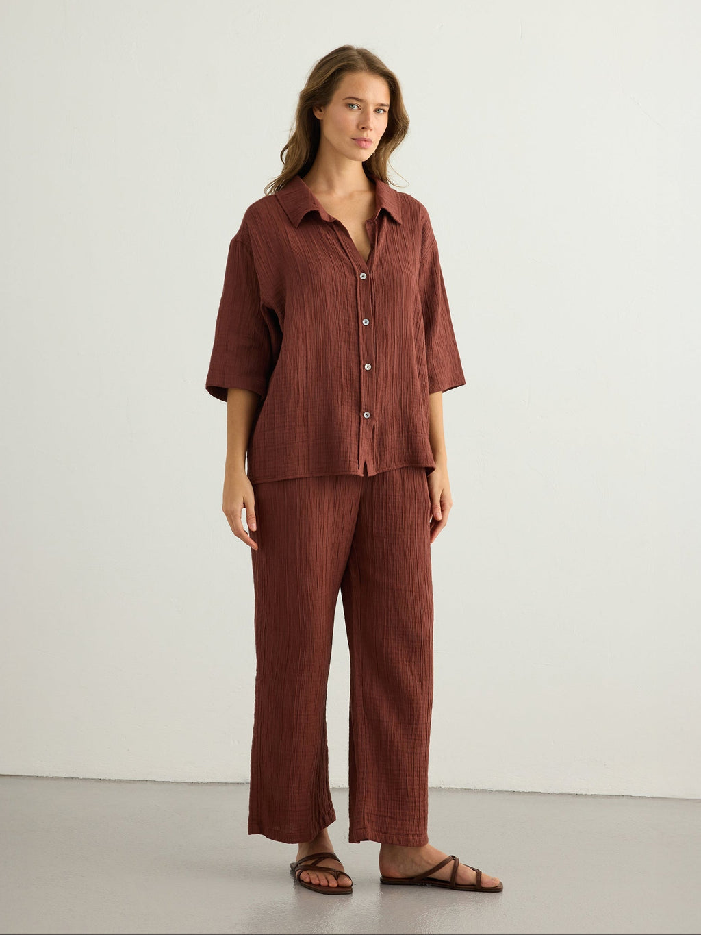 Kaya Boyfriend Shirt - Terracotta