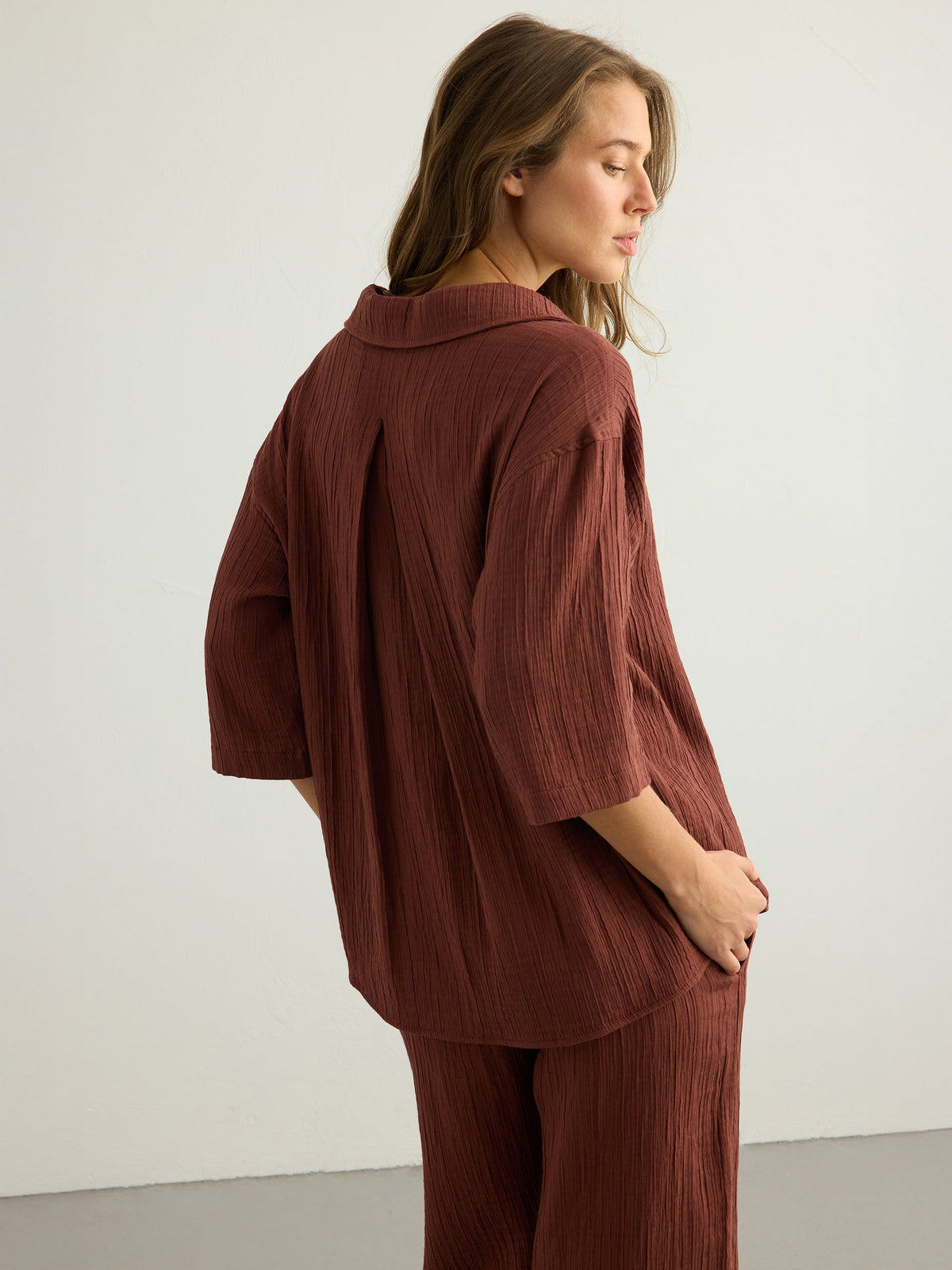 Kaya Boyfriend Shirt - Terracotta