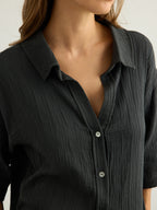 Kaya Boyfriend Shirt - Charcoal