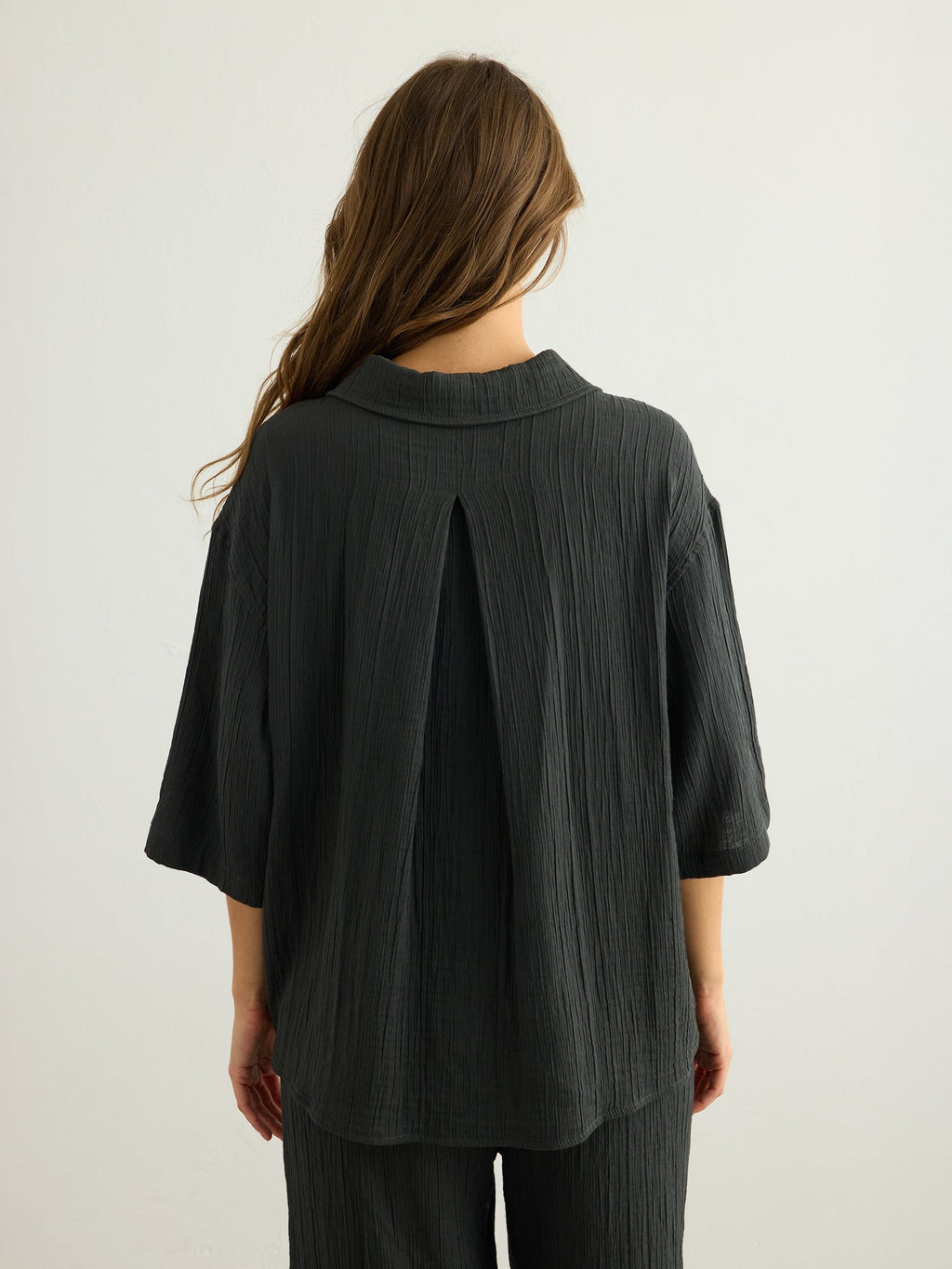 Kaya Boyfriend Shirt - Charcoal