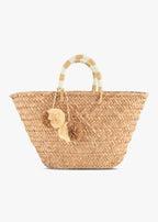 St Tropez Pom Pom Straw Tote