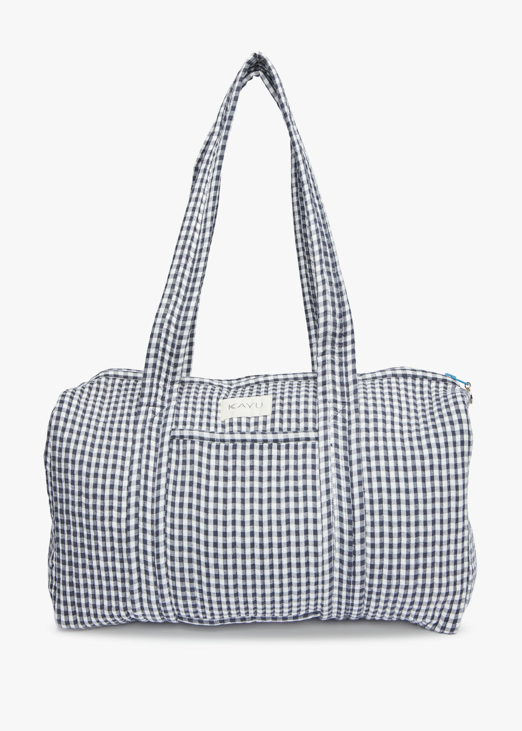 Daphne Travel Weekender Zip Tote Bag (Black Gingham)