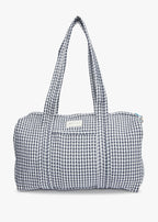 Daphne Travel Weekender Zip Tote Bag (Black Gingham)