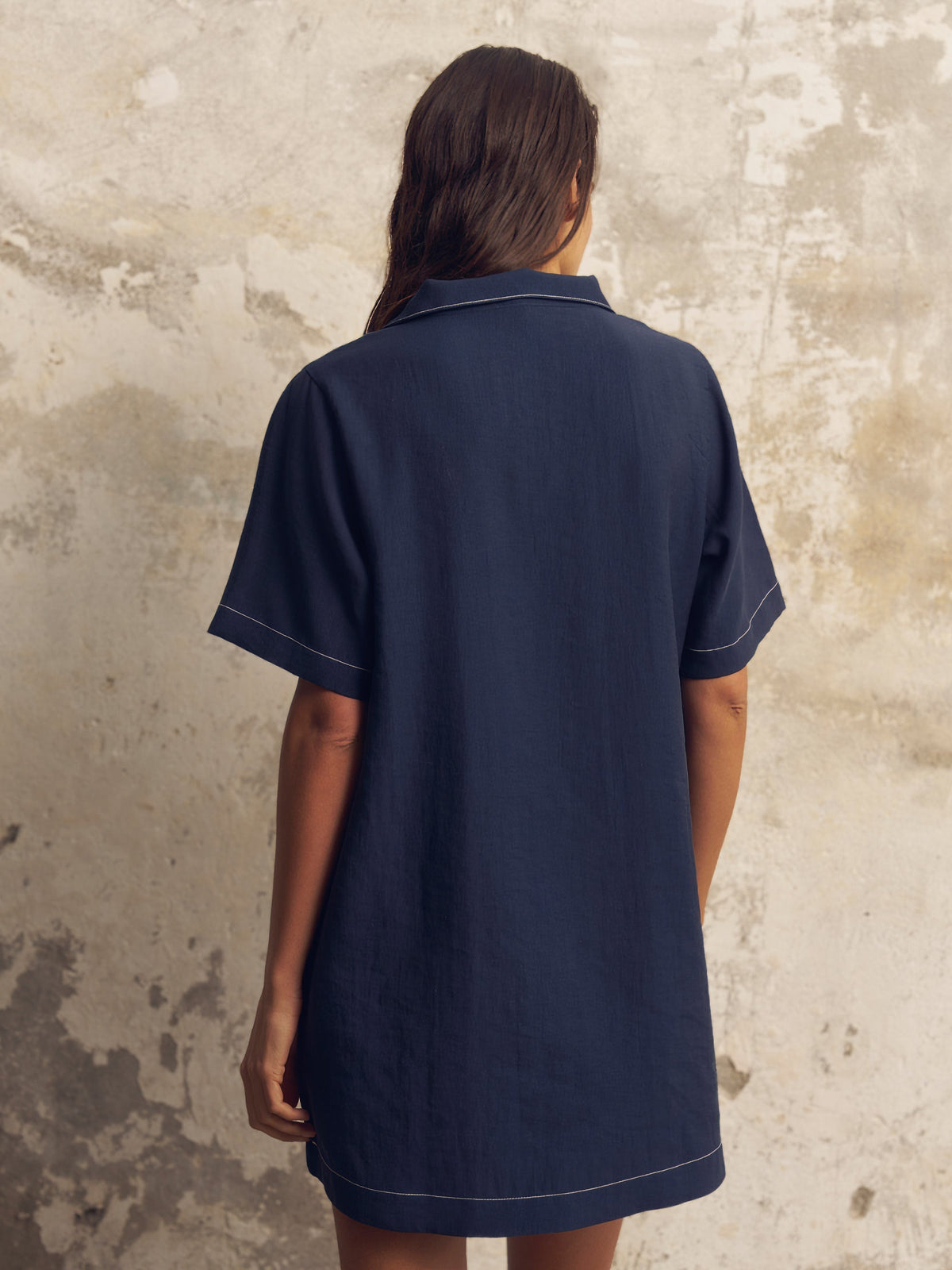 Mae Popover Mini Dress - Navy