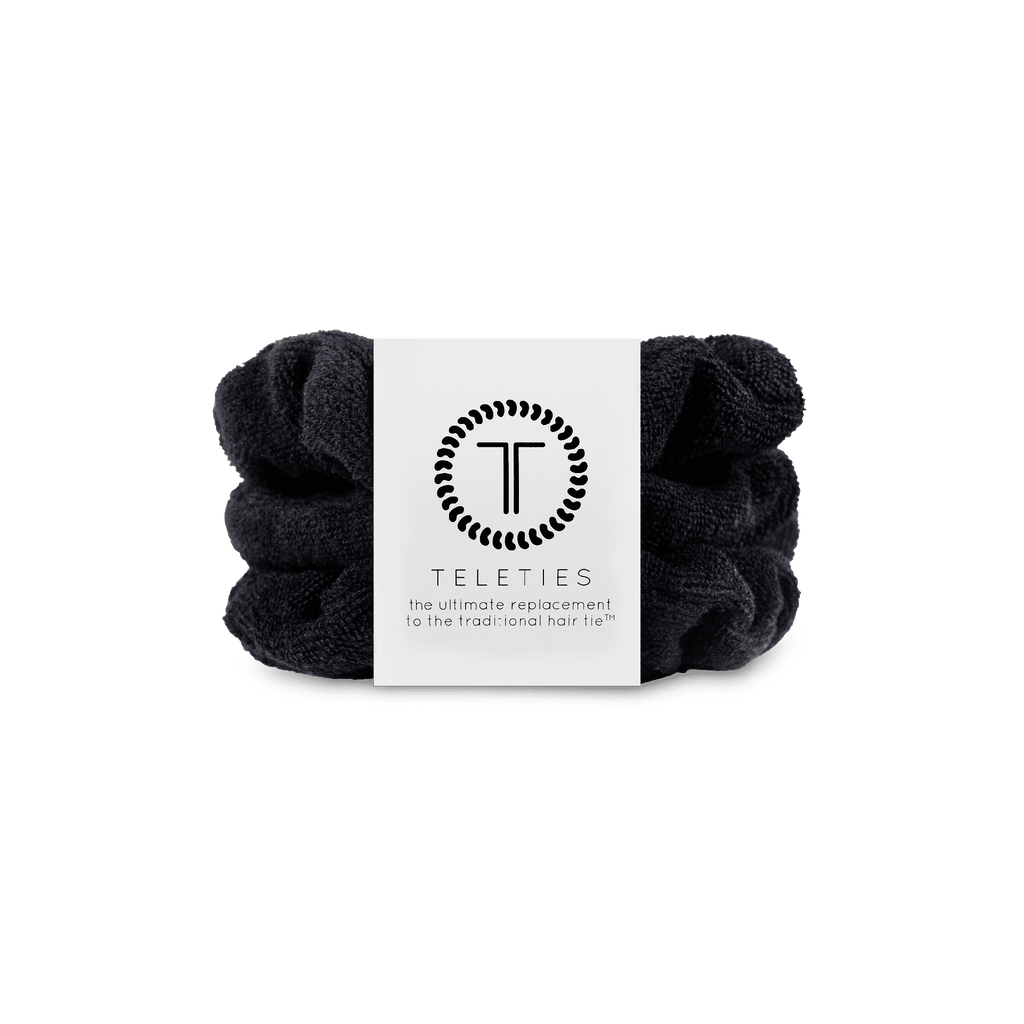 Jet Black Small Towel Scrunchies