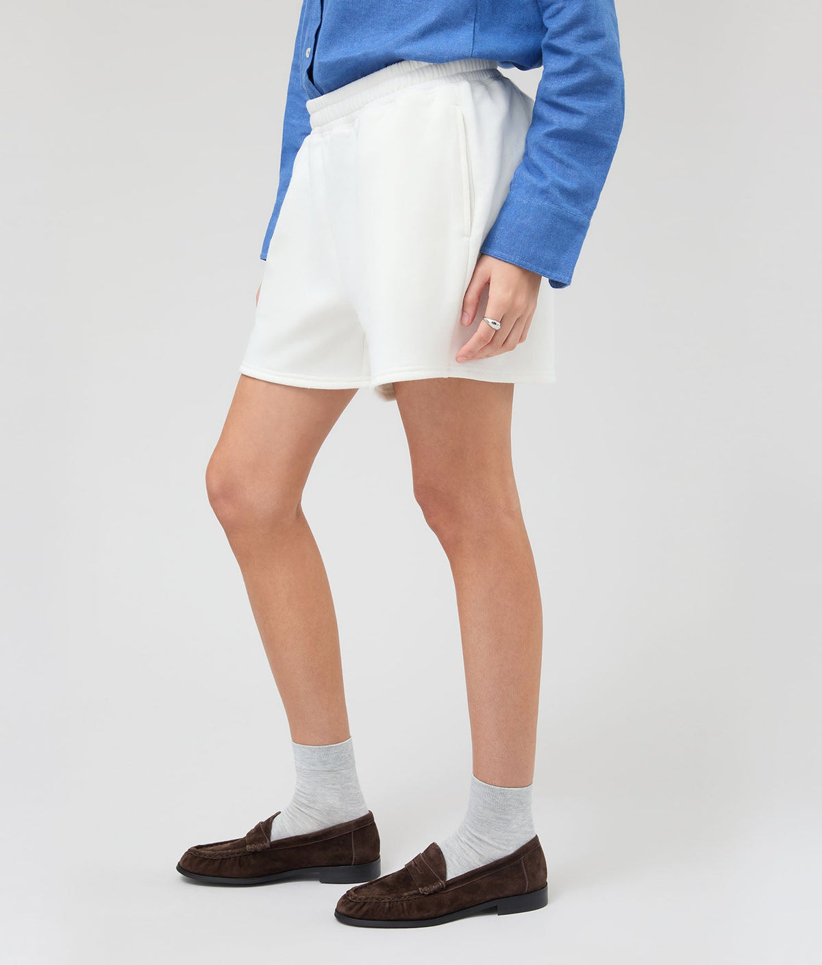Womens Recycled Fleece Sweatshort - Recycled Fleece - Coconut Milk