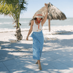 Blue Bay Gingham Tie Sarong