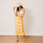 Gold Palm Geo with Gold Dot Sarong
