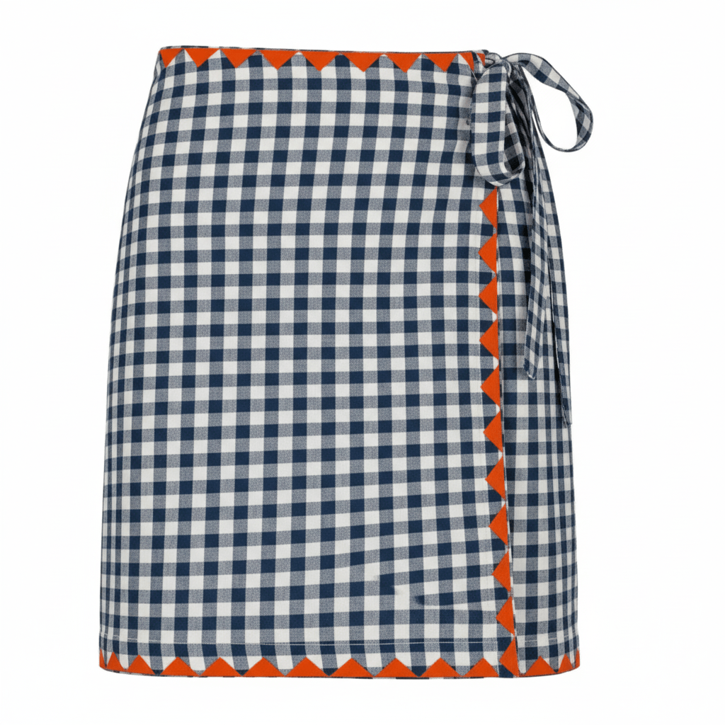 Navy Gingham Marina Sarong