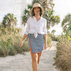 Navy Gingham Marina Sarong